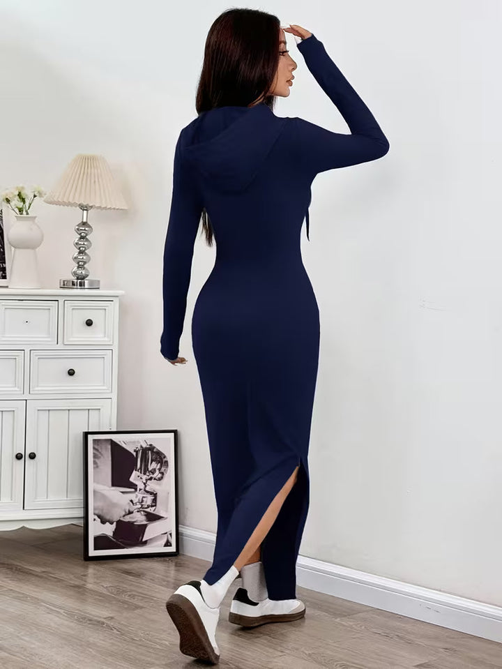 Dahye – Langärmliges Maxikleid Mit Kapuze