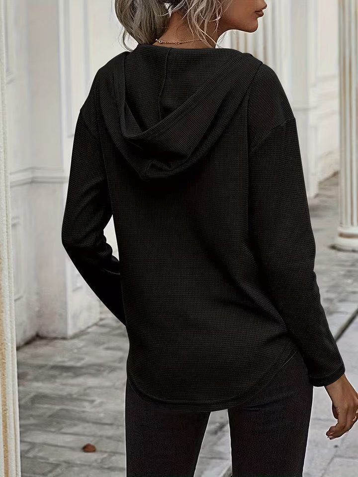 Heydi – Langarm Pullover Mit Kapuze Und Abgerundetem Saum