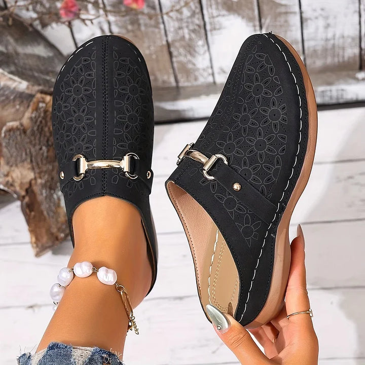 Hailen – Lässige Slipper Pantoletten Mit Blumenmuster