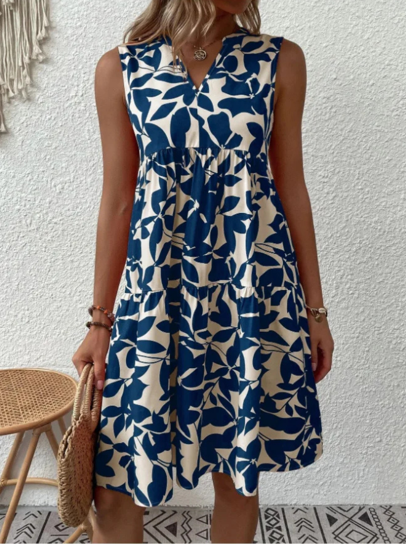 Greysen – Modisches Armelloses Blumen Kleid