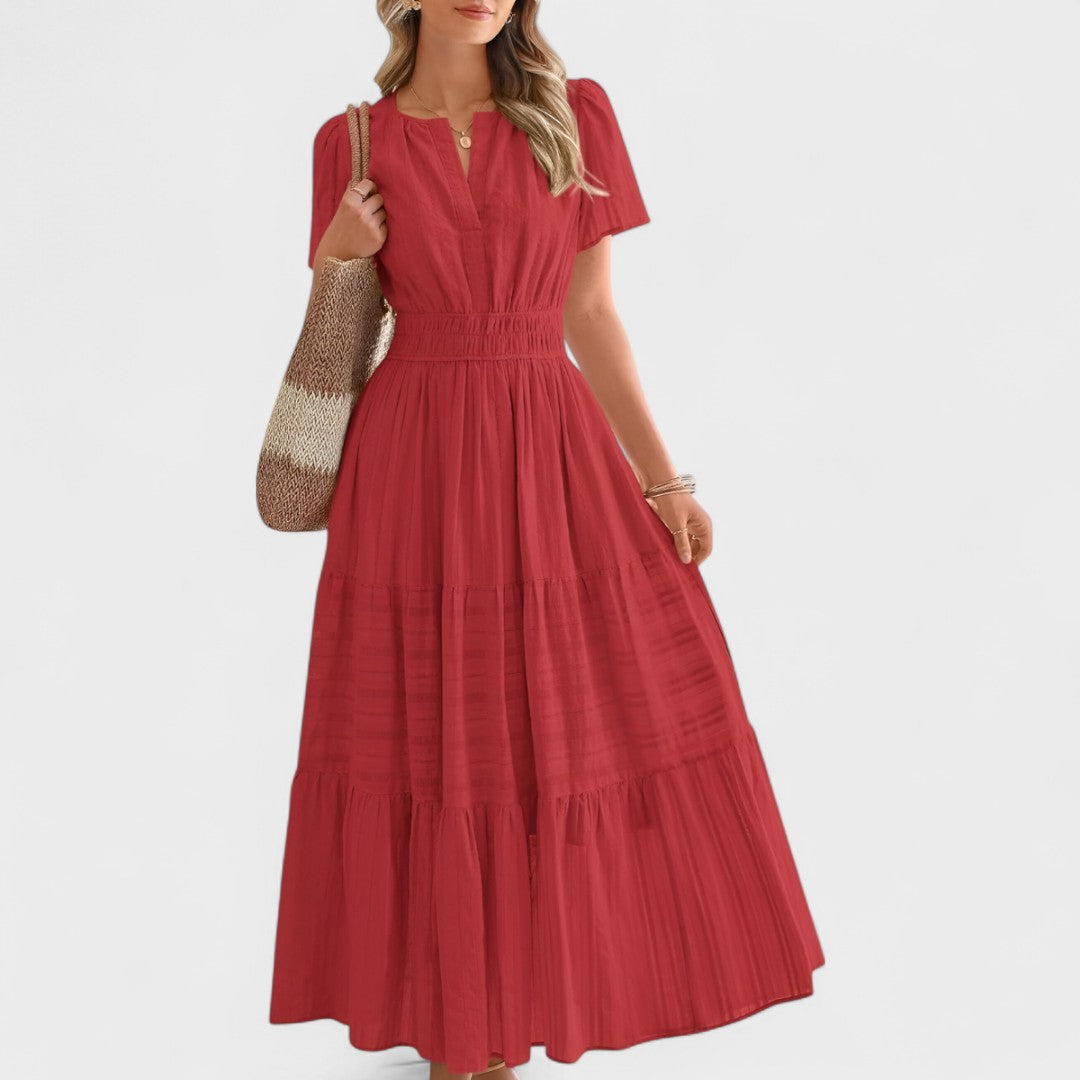 Maura - Sommerliches Maxikleid Mit kurzen Ärmeln