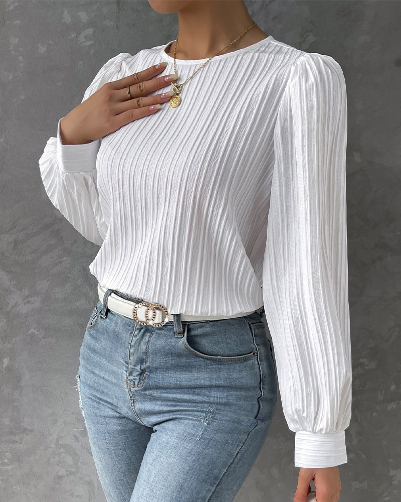 Jiana – Elegantes Oberteil Mit Laternenärmeln