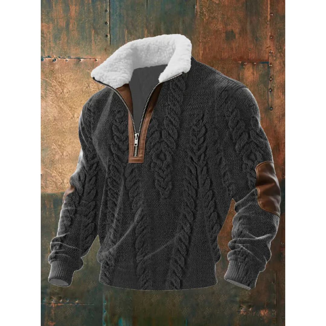 Ibrahima – Fleece Rollkragen Pullover Mit Reißverschluss