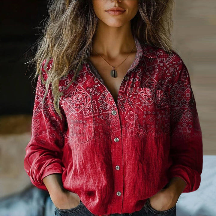 Morena - Vintage Bedruckte Bluse