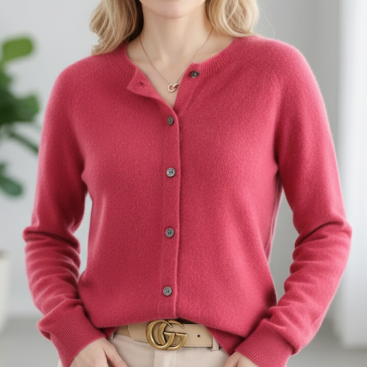 Katarzyna – Bequemer Kaschmir Pullover Mit Knopfleiste