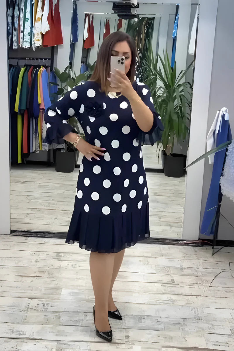 Gigi – Midikleid Mit Polka-Punkte Und Ausgestellten Ärmeln