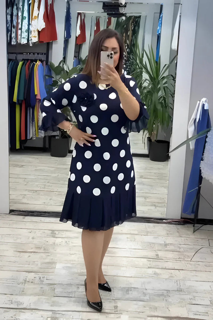 Gigi – Midikleid Mit Polka-Punkte Und Ausgestellten Ärmeln