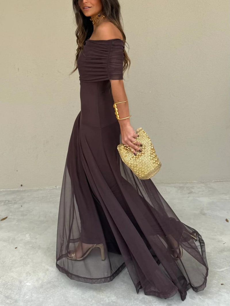 Dainia – Ein-Schulter-Maxikleid Aus Netz