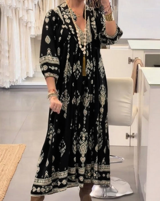 Zonia – Lässiges Bedrucktes Kleid Mit Taschen