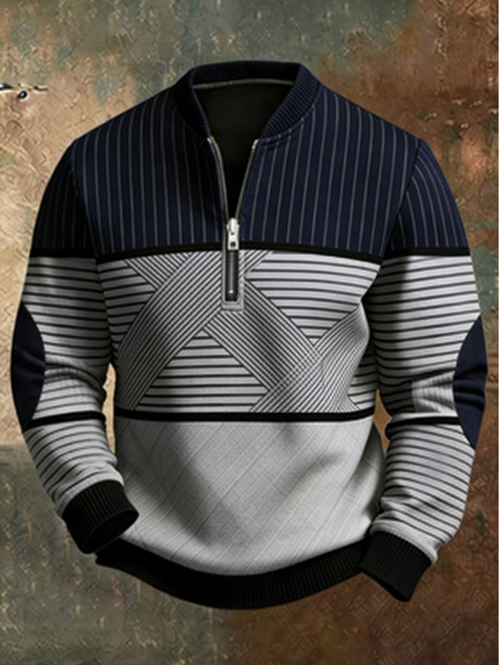 Erkebulan - Langarm Pullover Mit Halbem Reißverschluss
