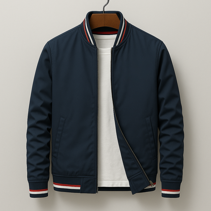Gleb – Stilvolle Bomber Jacke Mit Streifen Angaben