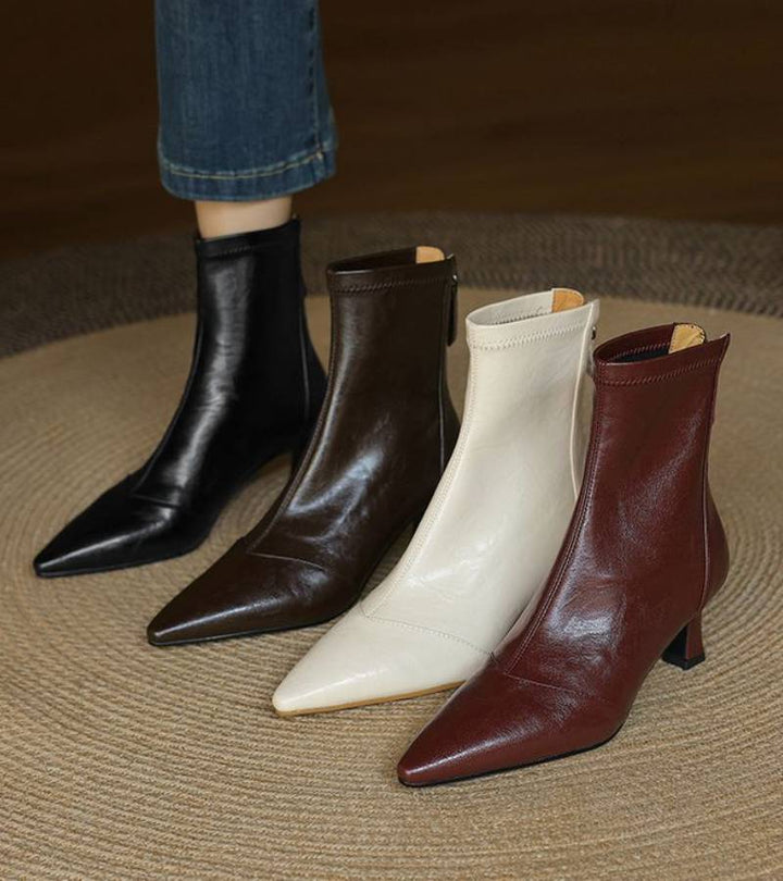 Lielah – Lederstiefelette Mit Reißverschluss