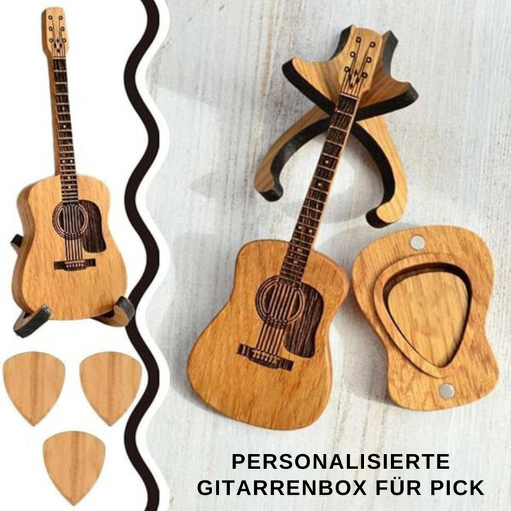 TuneCradle – Mini-Süße-Edition  Plektrum-Etui aus Holz für Gitarre