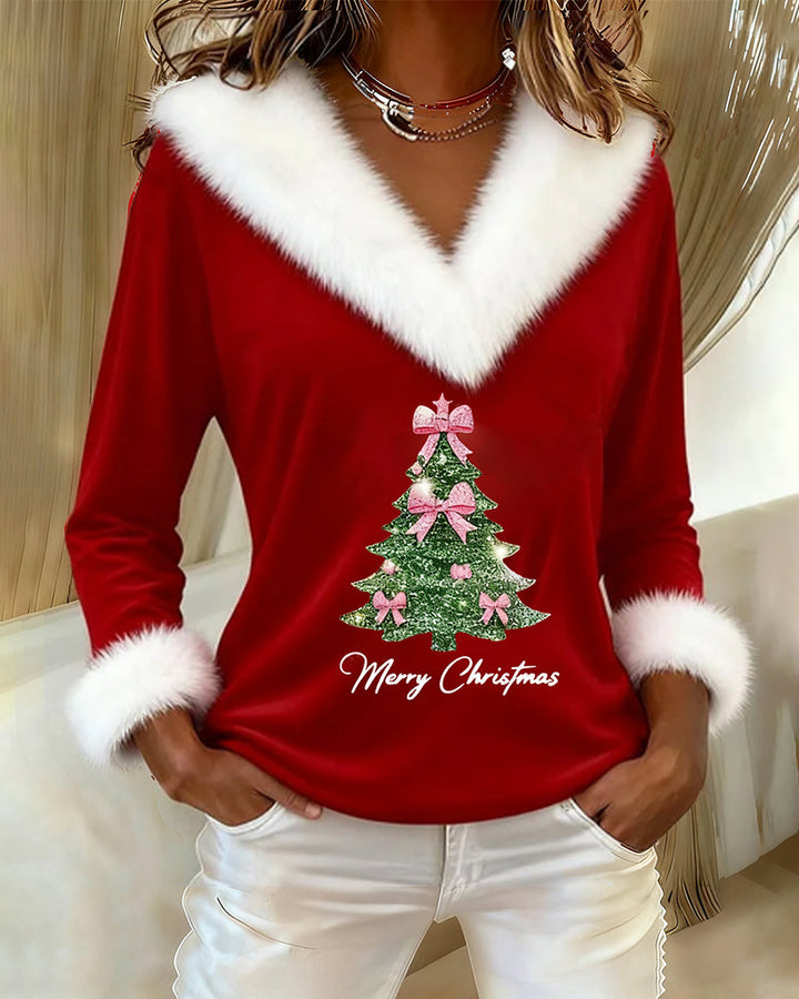 Janika – Warmer Weihnachtspullover mit V-Ausschnitt