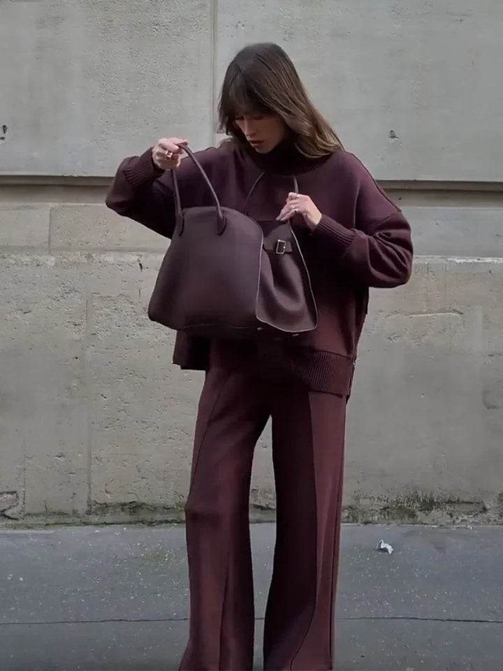 Nogaelle - Elegantes Sweatshirt Set Mit Lockerer Passform
