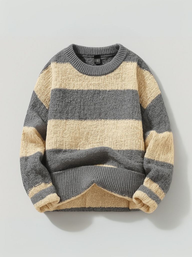 Jorren – Rund Hals Streifen Pullover
