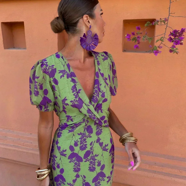Ilze – Langes Kleid Mit Blumen Muster