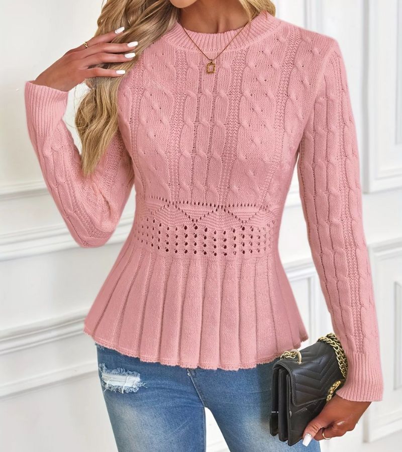 Olena – Strickpullover Mit Schößchen Saum