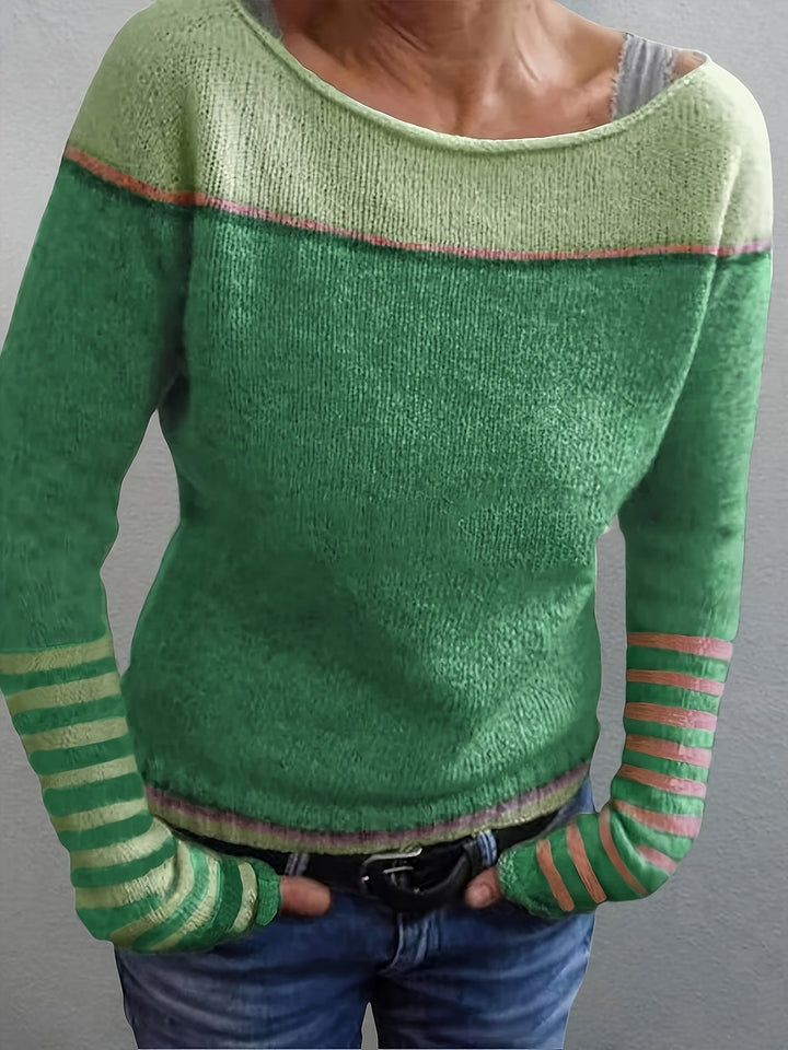 Katharina – Langärmeliger Gestreifter Pullover
