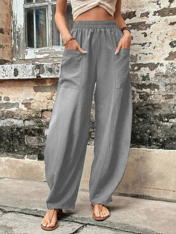 Salomee - Elastische lockere Hose mit Taschen
