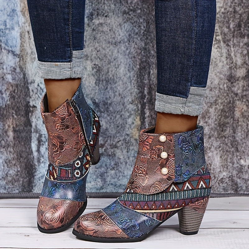 Marylin - Kurze Stiefel Mit Klobigem Absatz