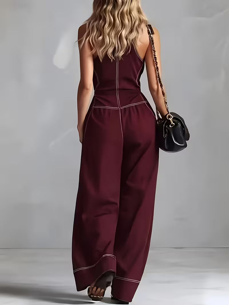 Bryana – Gestreifter Patchwork Jumpsuit
