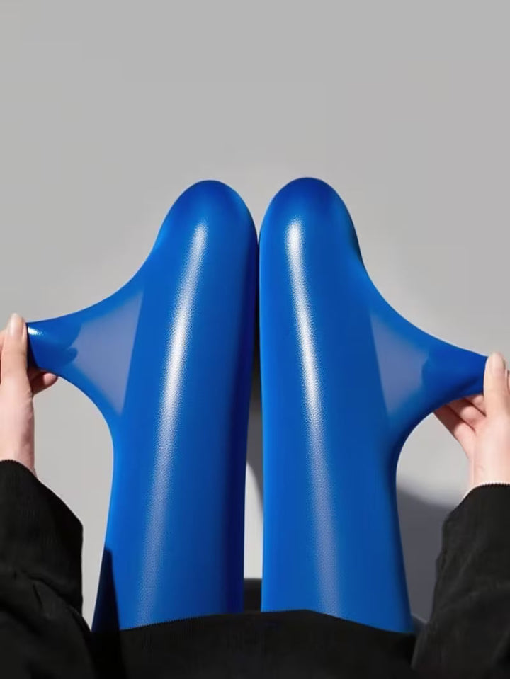 Bekah – Hochglänzende Stretch Strumpfhose Mit Fußteil
