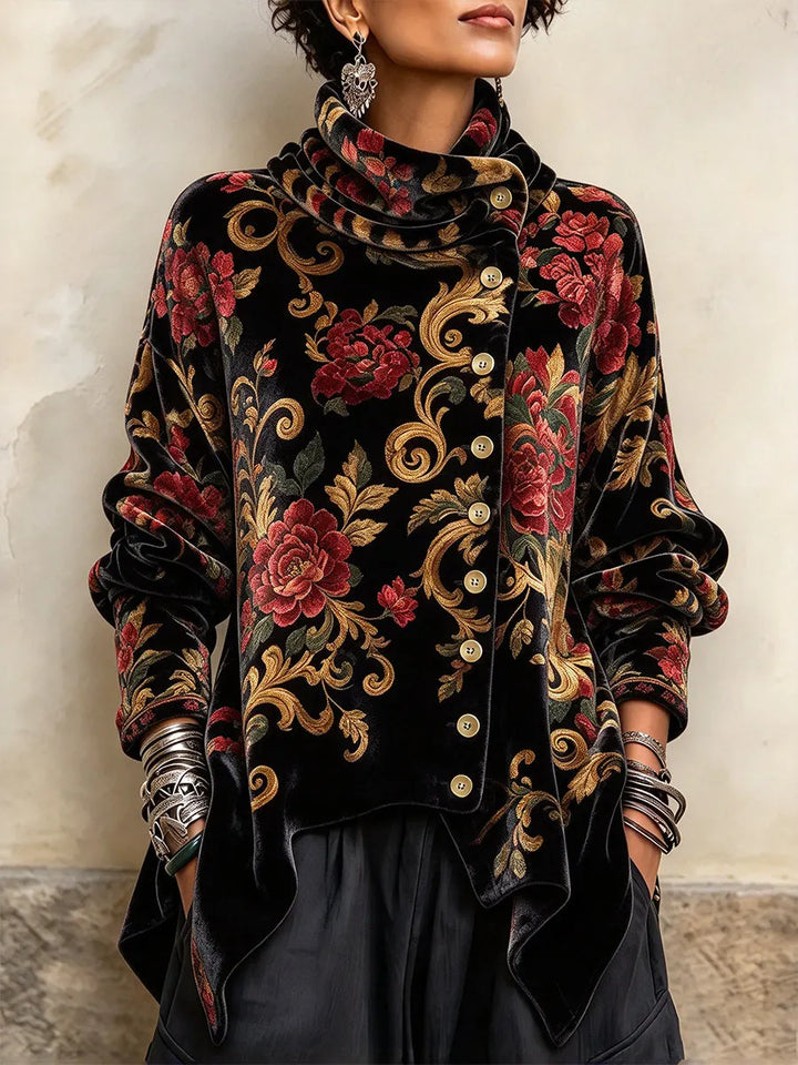 Analisa - Oberteil Mit Vintage Blumenmuster