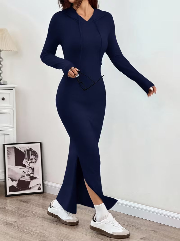 Dahye – Langärmliges Maxikleid Mit Kapuze