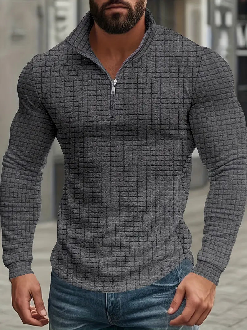 Jarryd – Langarm Sweatshirt Mit Halbem Reißverschluss