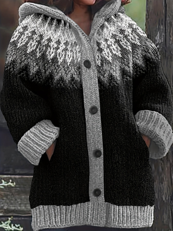 Gulnur - Eleganter Winter Pullover Mit Kapuze Und Langen Ärmeln