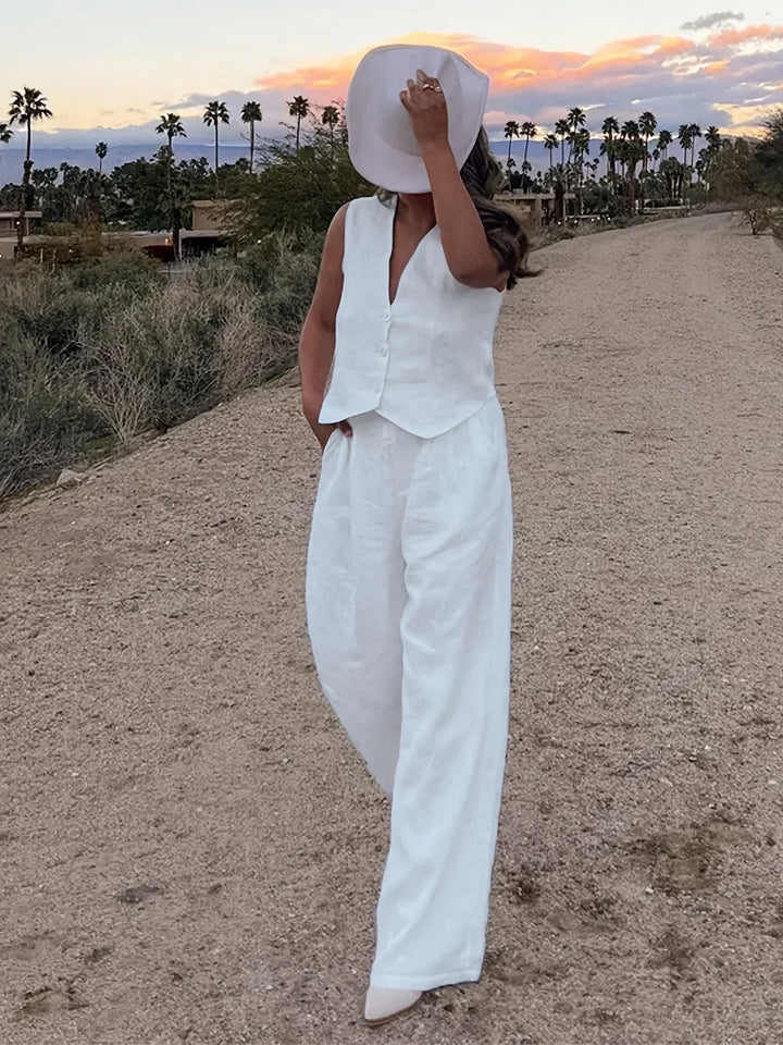 Jorja – Elegantes ärmelloses Zweiteiler Outfit-Set