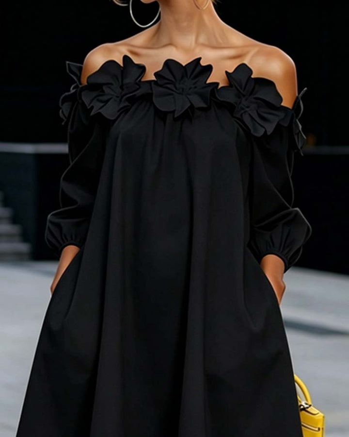 Loania – Schulterfrei-Kleid Mit Blumenmuster