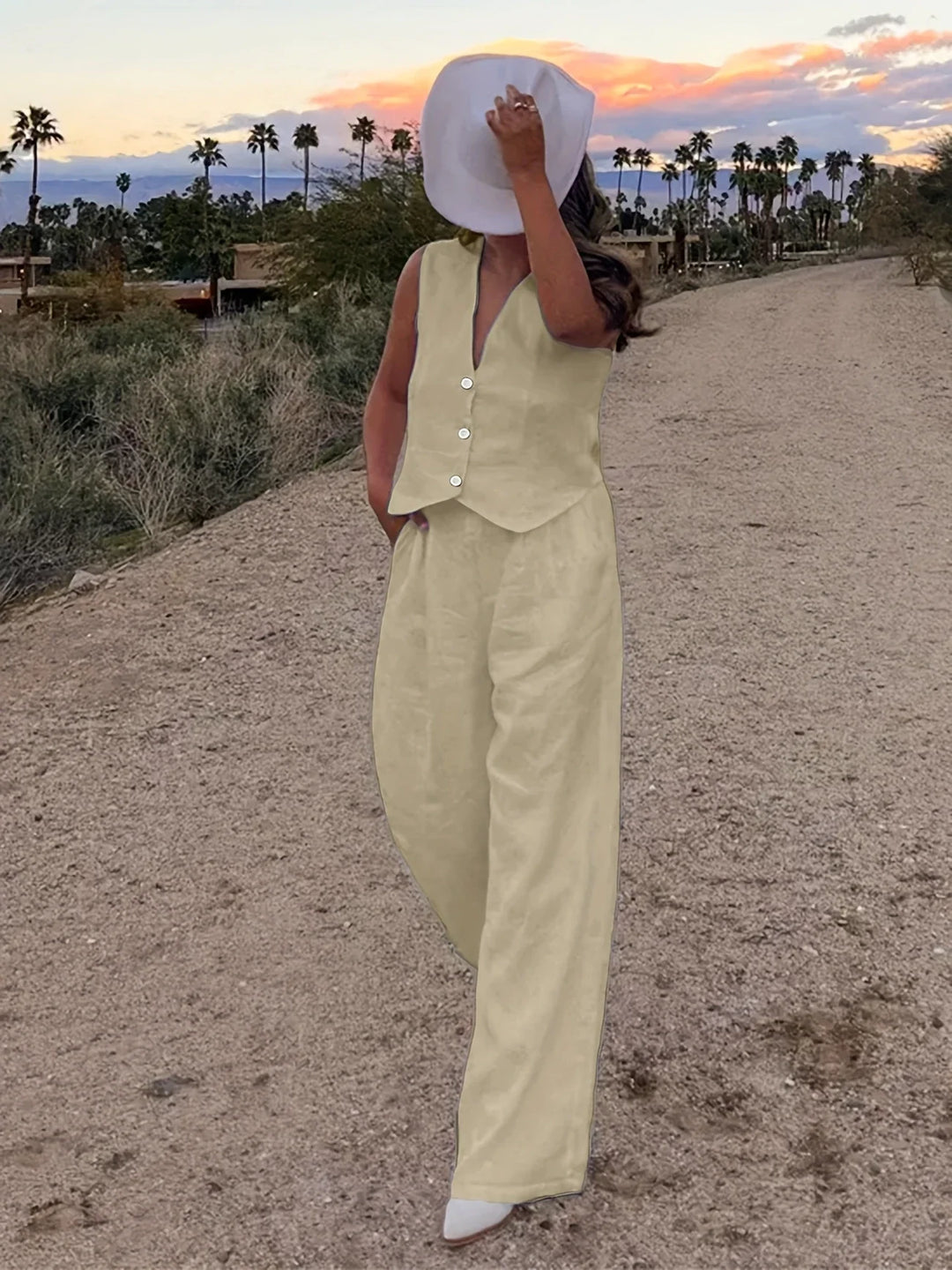 Jorja – Elegantes ärmelloses Zweiteiler Outfit-Set