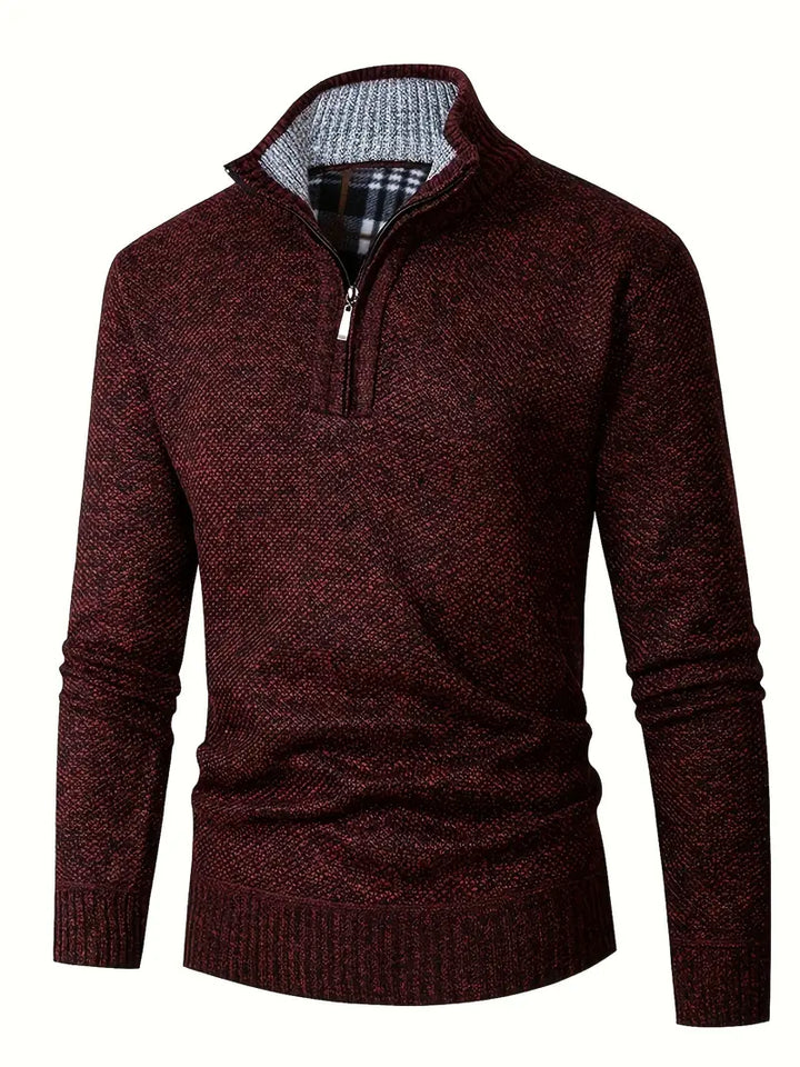 Ingram – Lässiger Pullover Mit Hohem Kragen Und Viertelreißverschluss