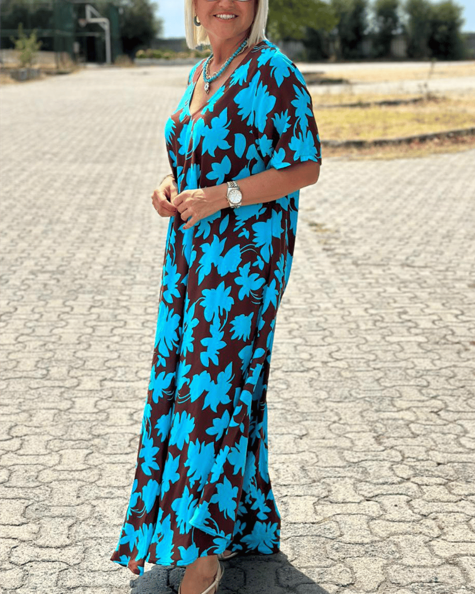 Gomez – Lässiges Maxi Kleid Mit Blumen Drucken