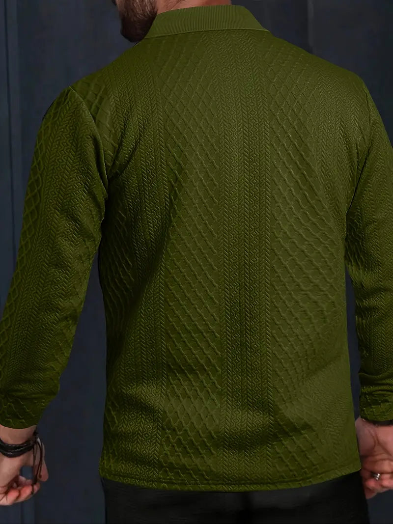 Benoit – Lior Strukturiertes T-Hemd Mit Jacquard Kragen