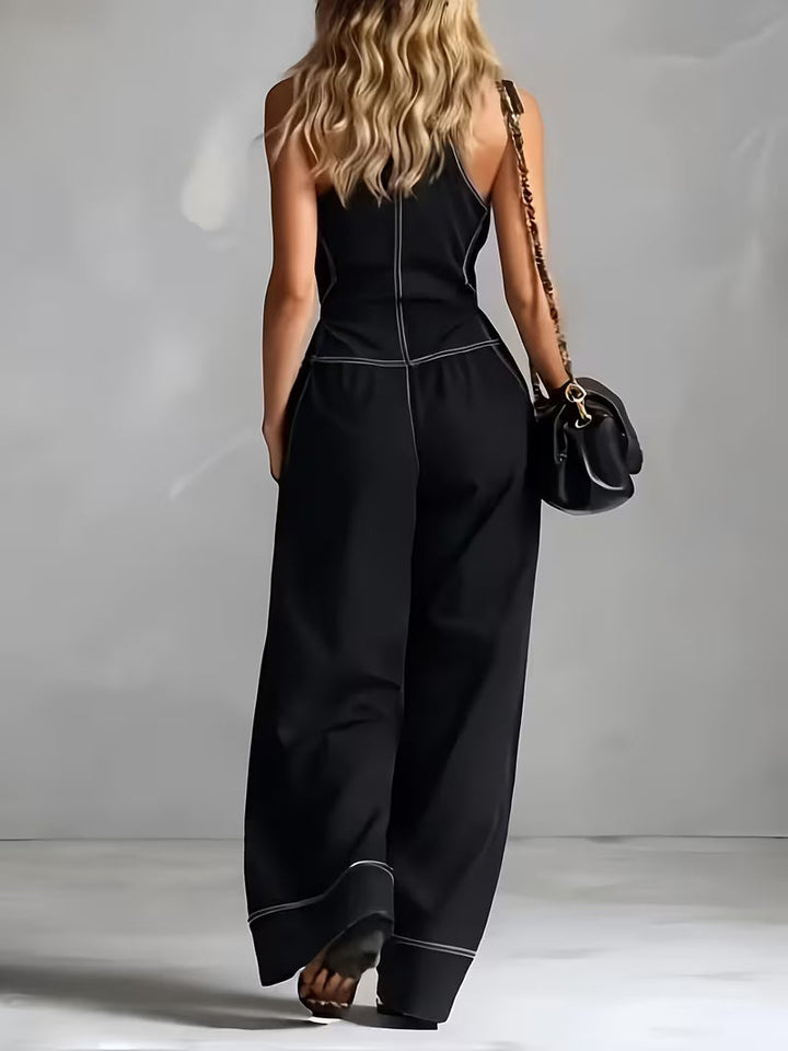 Bryana – Gestreifter Patchwork Jumpsuit