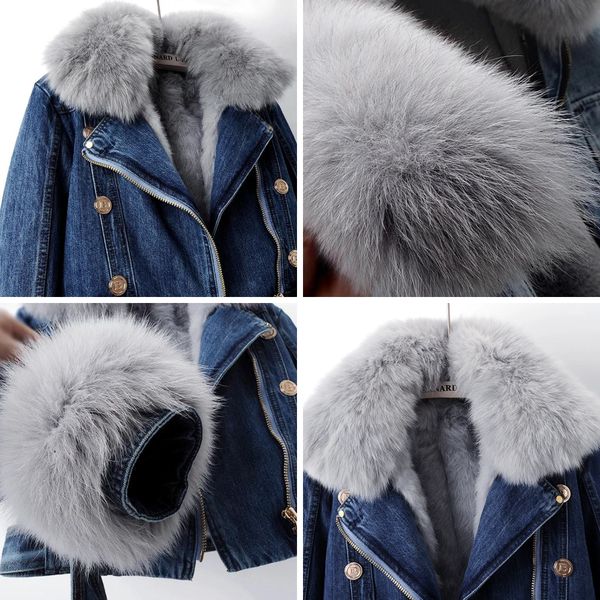 Phylicia - Elegante Jeansjacke Aus Kunstfell