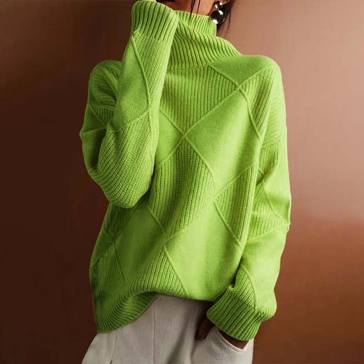 Jorinde - Hoher Hals Gestrickt Pullover
