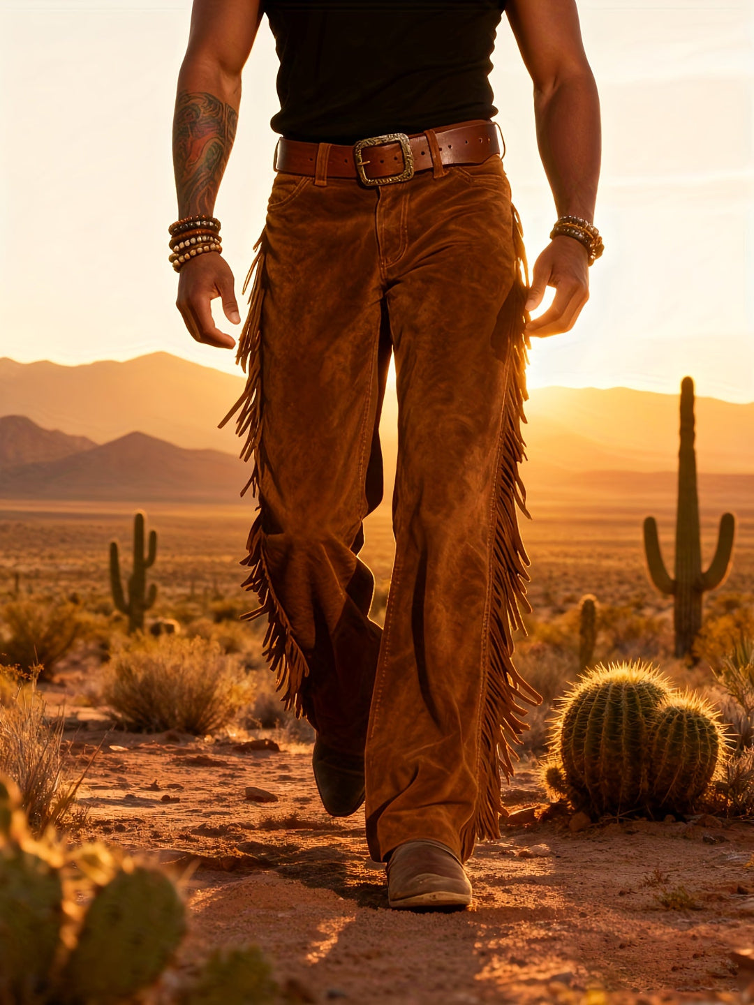 Altan – Lässige Retro Westernhose Mit Fransen