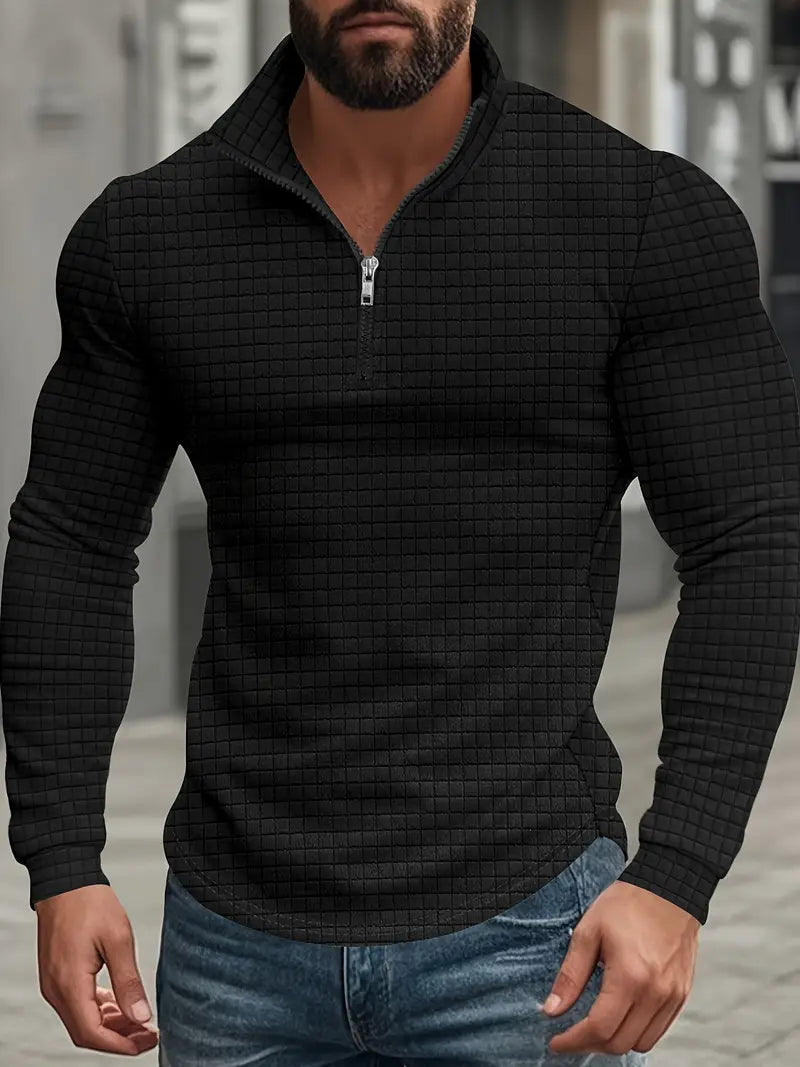 Jarryd – Langarm Sweatshirt Mit Halbem Reißverschluss