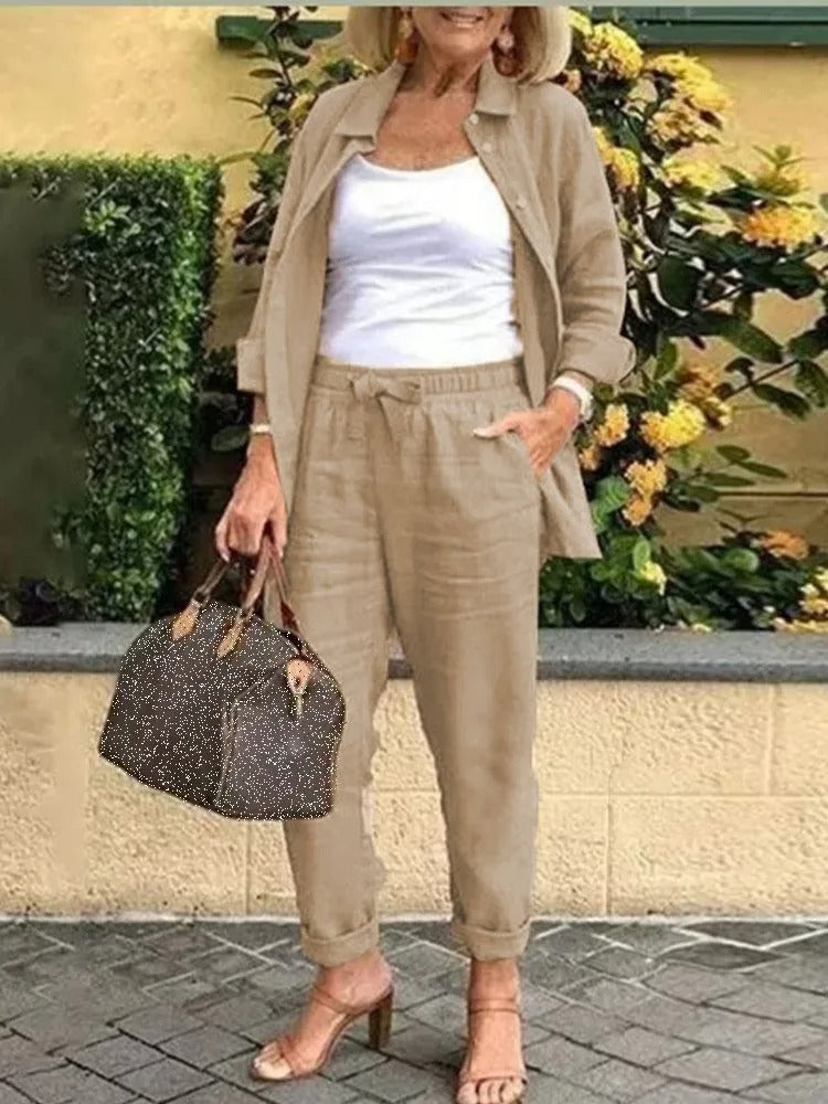 Henna – Langärmliges Hemd und Hose im Setz