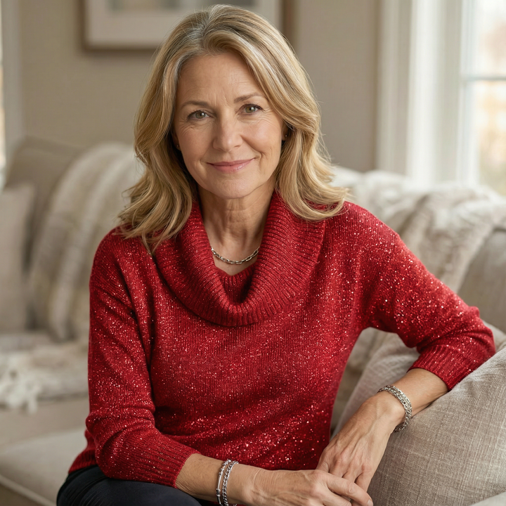 Ayelet - Weicher Rollkragen Pullover Mit Sternen Print