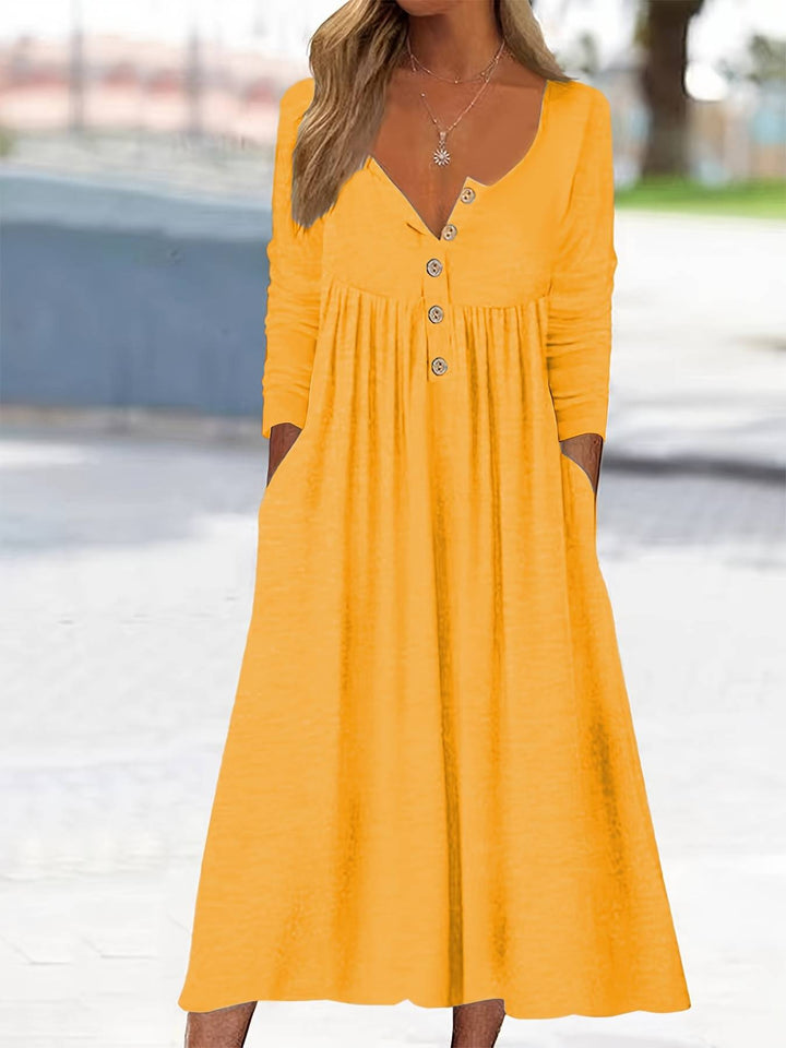 Imethma - Langärmliges Kleid Mit Knöpfen