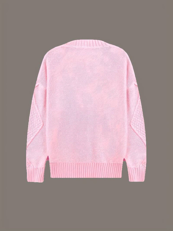 Tzvia - Lässiger Strick Pullover Mit V Ausschnitt