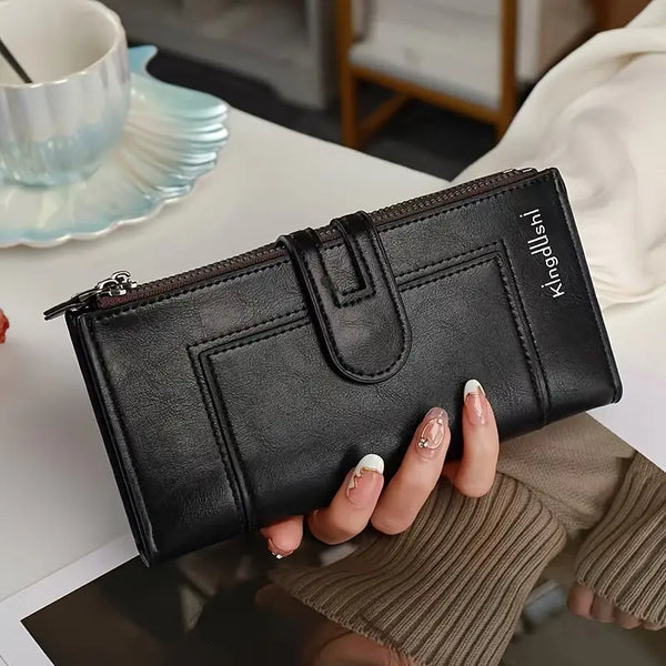 Hinina – Lederbrieftasche Mit Doppeltem Reißverschluss