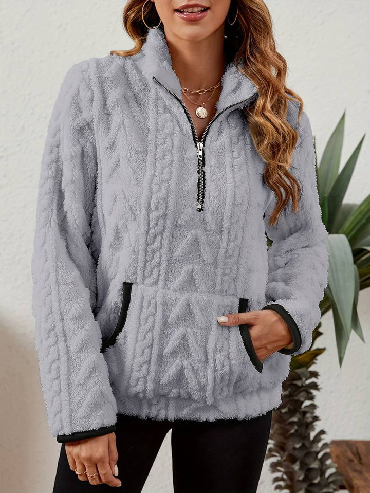 Naama - Halb Reißverschluss Pullover Mit Tasche