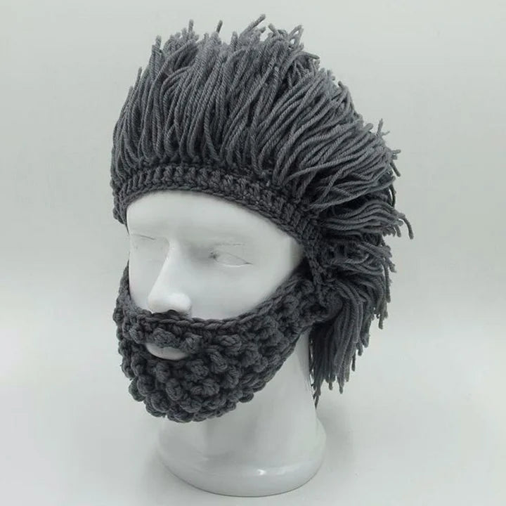 Grantley – Beanie im Punk Stil mit Integrierter Glatter Perücke