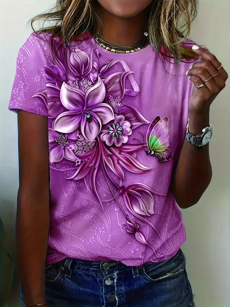 Carlisa™ - T-Shirt mit Blumendruck